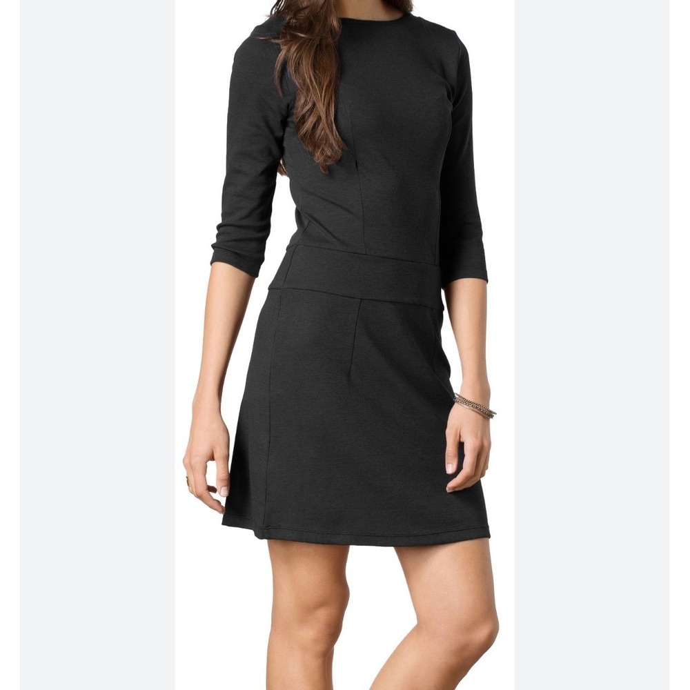 Toad and Co Nixi Dress Charcoal Gray Tencel Knit Eco Pocket Med‎ Gorpcore Travel